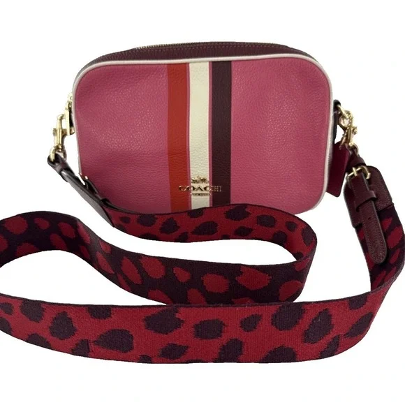 Coach Jes Colorblock Retro Stripe Crossbody Pink Stripe C4079